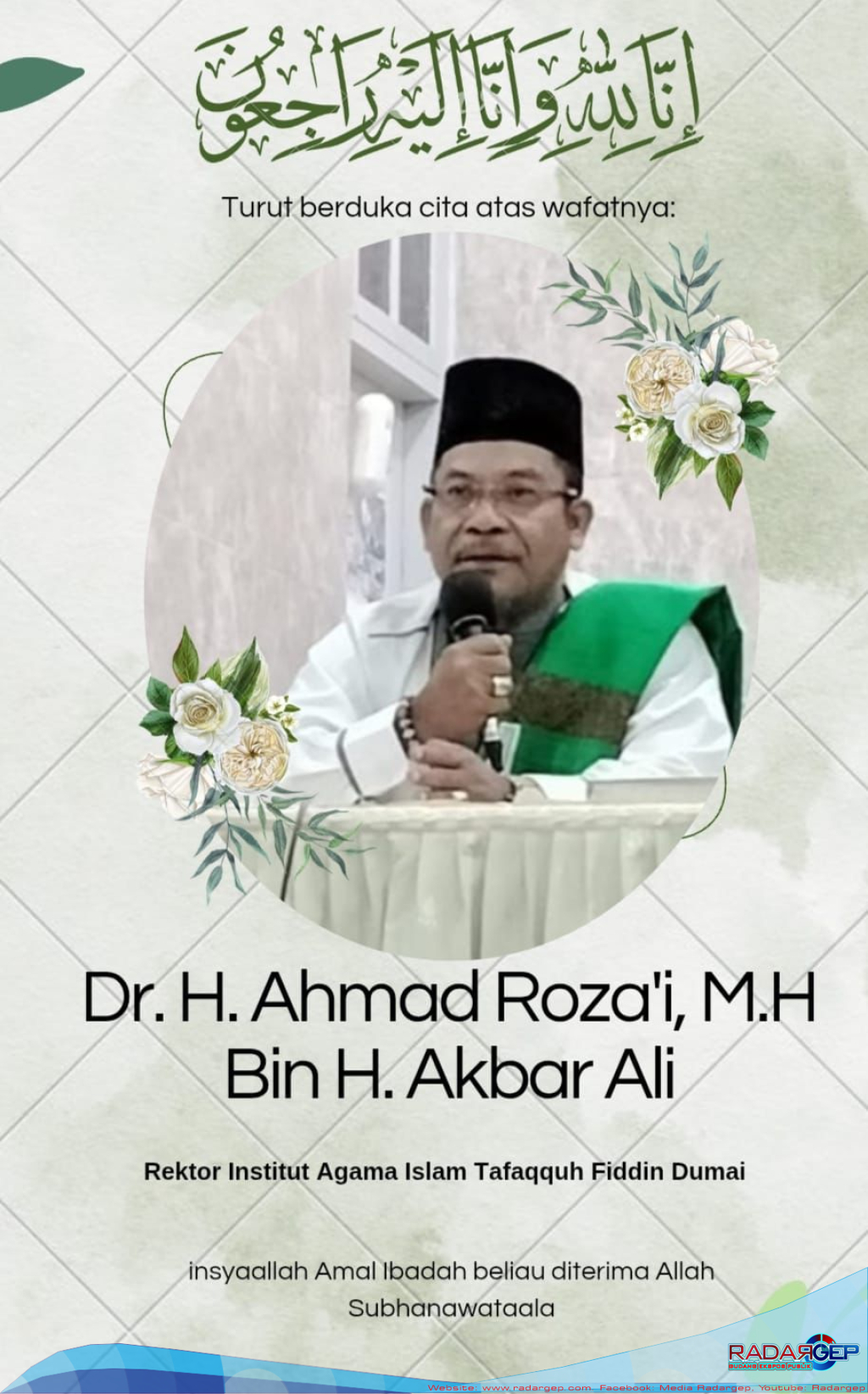 Bupati Bengkalis Bela Sungkawa Wafatnya Rektor Institut Agama Islam Tafaqquh Fiddin Dumai
